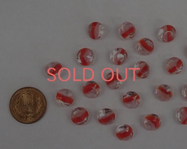 画像2: ヴィンテージ/ガラスストーン/クリア×ピンク×オレンジ/48ss(1個) (2)