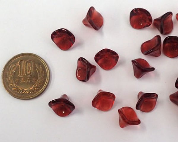 画像3: チェコガラスビーズ/スリーペタルフラワー/モーブ(4個) (3)