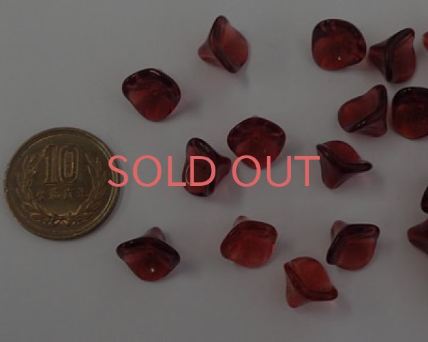 画像3: チェコガラスビーズ/スリーペタルフラワー/モーブ(2個） (3)