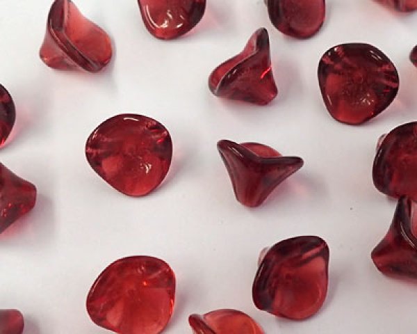 画像1: チェコガラスビーズ/スリーペタルフラワー/モーブ(4個) (1)