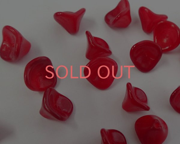 画像1: チェコガラスビーズ/スリーペタルフラワー/ラズベリーソルベ(4個) (1)