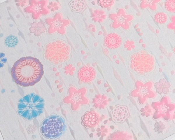 画像1: 蛍光シート・花廻り/クリア/A7（1枚） (1)