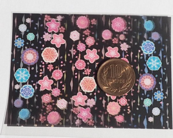 画像2: フルカラーシート/花廻り/ブラック/A7(1枚) (2)