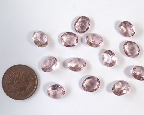 画像2: ヴィンテージ/チェコ/ガラス/オーバル/ライトアメシスト/12×10mm(1個) (2)