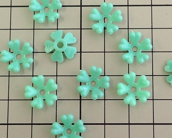 画像2: ヴィンテージ/ドイツ/プラスチック/フラワーas01/アップルグリーン(2個) (2)