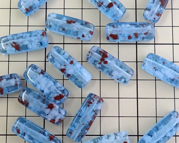 画像2: ヴィンテージ/ドイツ/プラスチック/スクエアチューブ/コンフェティブルー(1個) (2)