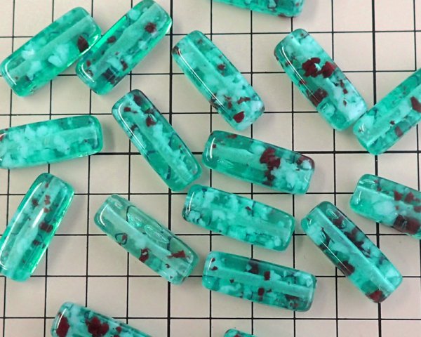 画像2: ヴィンテージ/ドイツ/プラスチック/スクエアチューブ/コンフェティアクア(1個) (2)