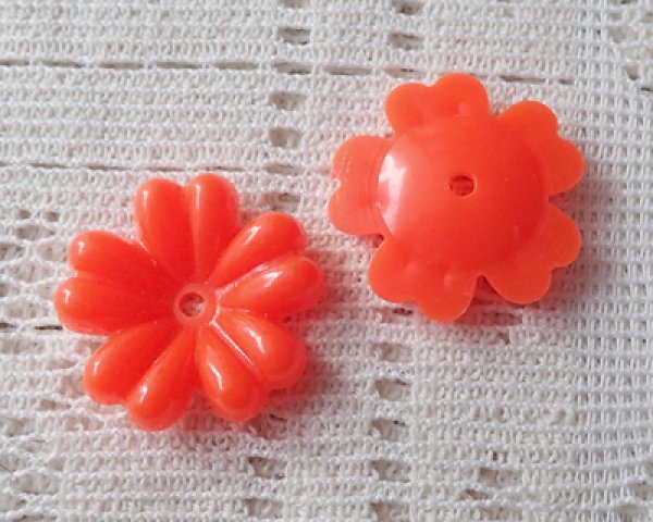 画像3: ヴィンテージ/ドイツ/プラスチック/フラワー050/オレンジ(1個) (3)
