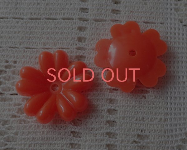 画像3: ヴィンテージ/ドイツ/プラスチック/フラワー050/オレンジ（1個） (3)