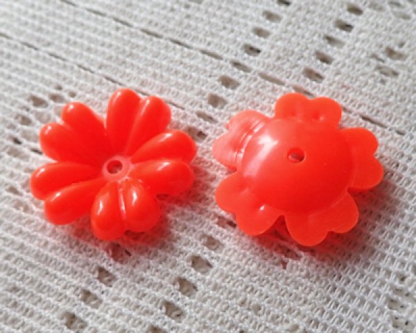 画像2: ヴィンテージ/ドイツ/プラスチック/フラワー050/オレンジ(1個) (2)