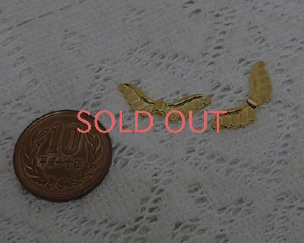 画像2: メタルビーズ/天使の羽A/ゴールド（10個） (2)