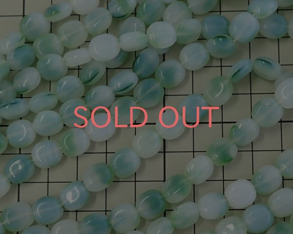画像2: チェコガラスビーズ/ ベベルドオーバル/オパールミント/10×8mm(6個) (2)