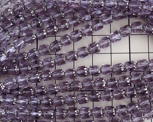 画像2: チェコガラスビーズ/アンティークスタイルオクタゴナル/ダブルフェイス/アレキサンドライト×シルバー/6mm(10個) (2)