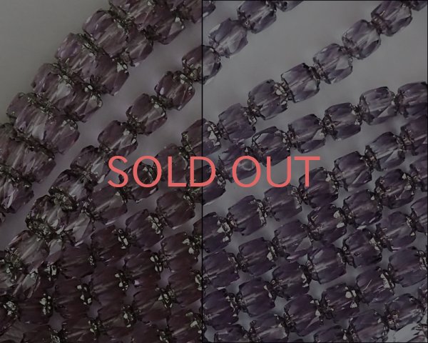 画像1: チェコガラスビーズ/アンティークスタイルオクタゴナル/ダブルフェイス/アレキサンドライト×シルバー/6mm（10個） (1)