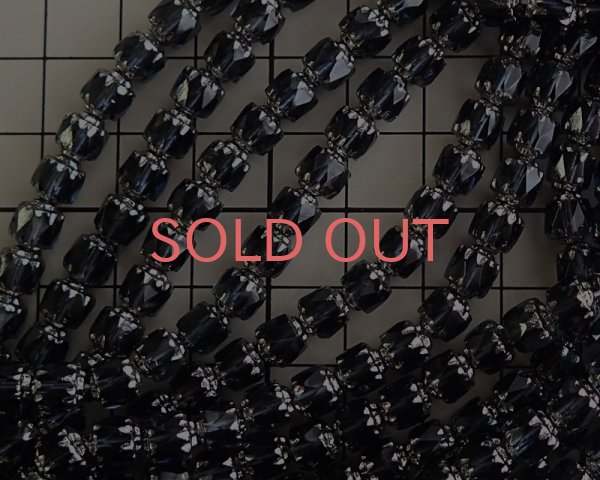 画像2: チェコガラスビーズ/アンティークスタイルオクタゴナル/ダブルフェイス/モンタナ×シルバー/6mm（10個） (2)