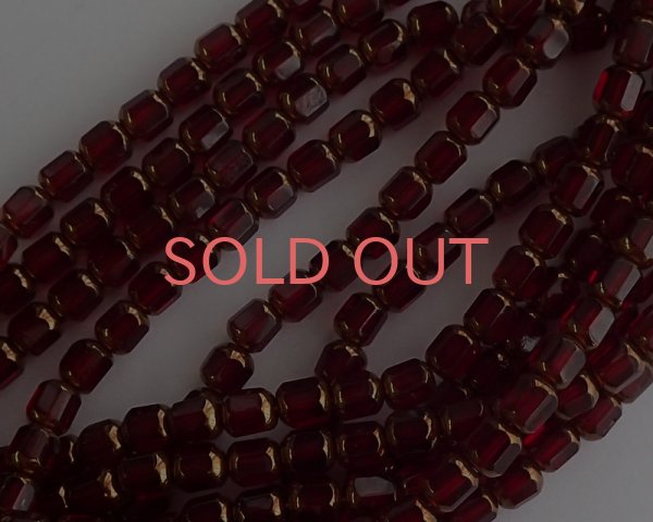画像2: チェコガラスビーズ/オクタゴナル/ルビー×ブロンズ/6mm(10個) (2)