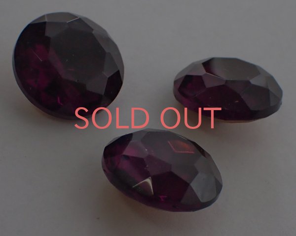 画像3: ヴィンテージ/チェコ/ガラスストーン/アメシスト/約18mm (3)