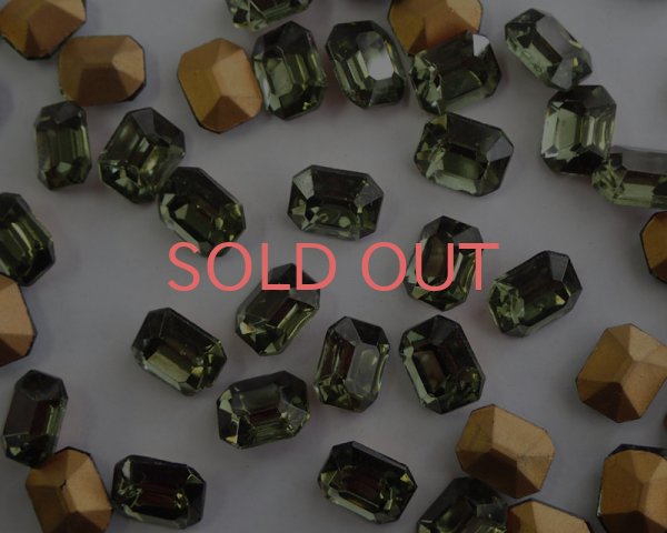 画像2: ヴィンテージ/チェコ/ガラスストーン/トルマリン/10×8mm(2個) (2)