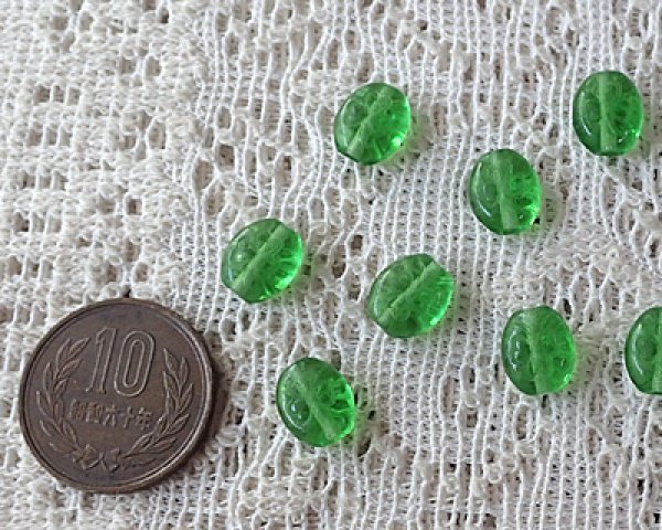 画像3: チェコガラスビーズ/クローバー/グリーン(6個) (3)