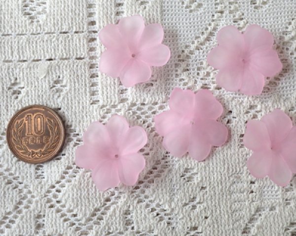 画像3: ヴィンテージ/ドイツ/プラスチック/フラワー004/フロストピンク(2個) (3)