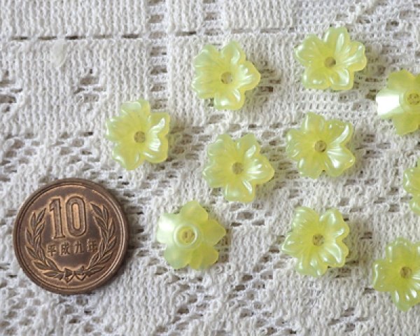 画像3: ヴィンテージ/ドイツ/プラスチック/フラワーG/グロッシーイエロー(2個) (3)