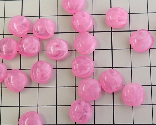 画像2: ヴィンテージ/ヨーロッパ/プラスチック/ピンクマーブル(2個) (2)