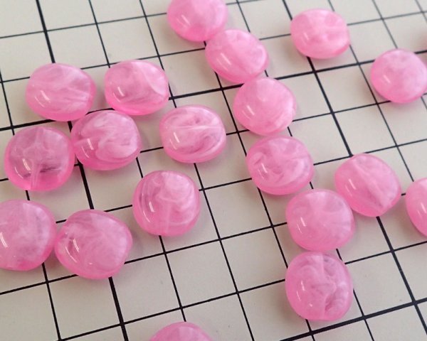 画像3: ヴィンテージ/ヨーロッパ/プラスチック/ピンクマーブル(2個) (3)