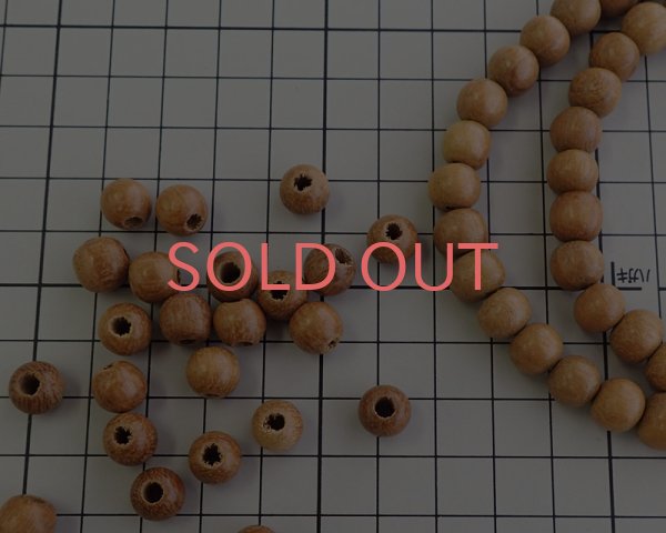 画像2: ウッドビーズ/ラウンド/ナチュラル/約7〜9mm(10個) (2)