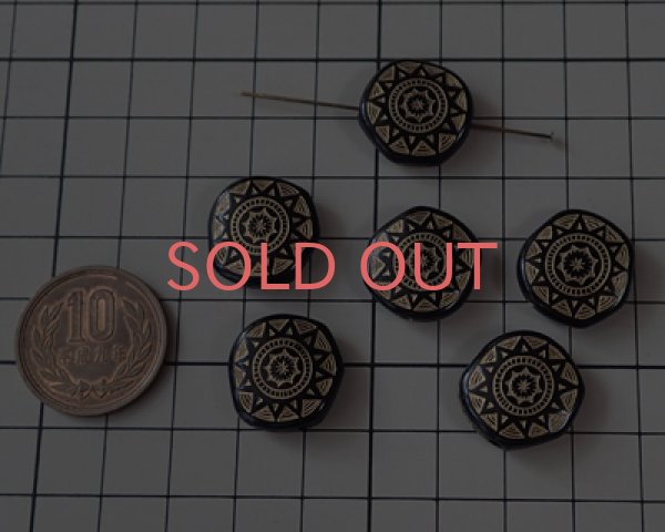 画像3: アクリルビーズ/ブラックゴールドスター(6個) (3)