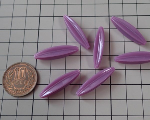 画像3: ヴィンテージ/プラスチック/フルーテッドチューブ/パープル(2個) (3)