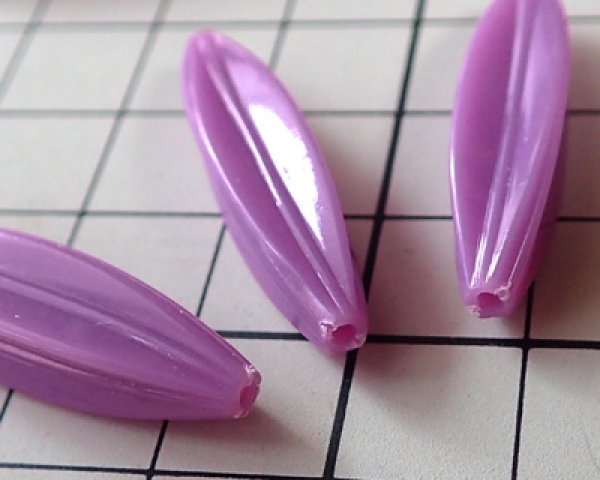 画像2: ヴィンテージ/プラスチック/フルーテッドチューブ/パープル(2個) (2)