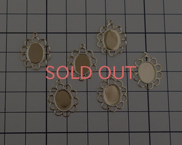 画像2: セッティング/ブラス/10×8mmオーバル/レース/ゴールド(1個) (2)