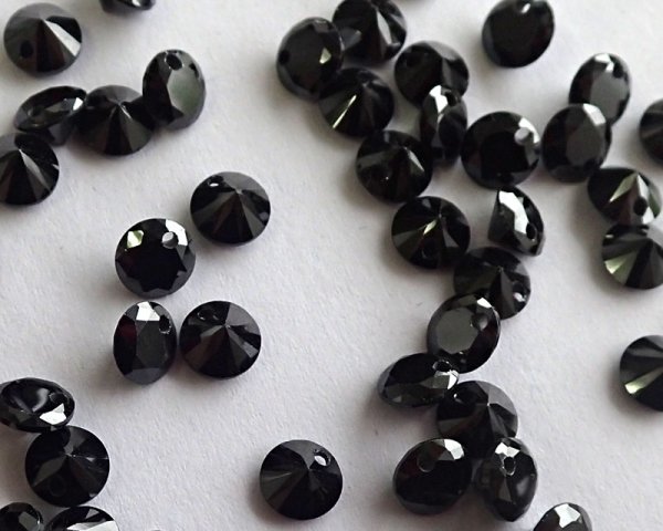 画像2: キュービックジルコニア/ラウンドドロップ/約5mm/ブラック(2個) (2)