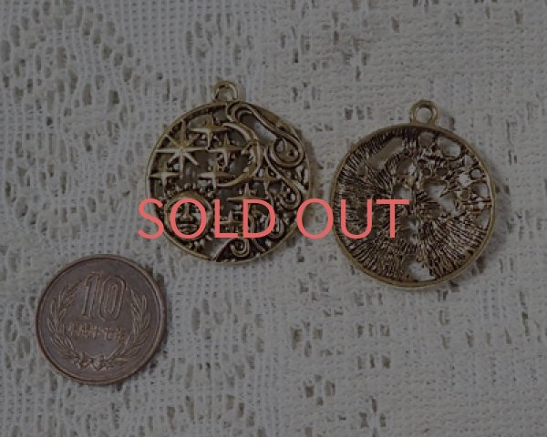 画像2: /メタルチャーム/太陽と月B/ゴールド(1個) (2)