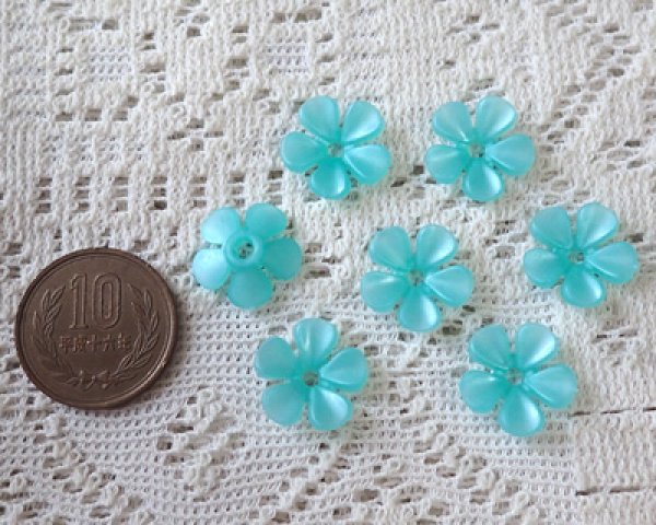 画像2: ヴィンテージ/ドイツ/プラスティック/フラワーQ/シルキーミント(4個) (2)