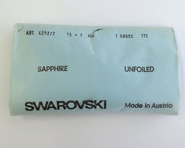 画像2: ヴィンテージ/スワロフスキー/4202/2/サファイア15×7mm(2個) (2)