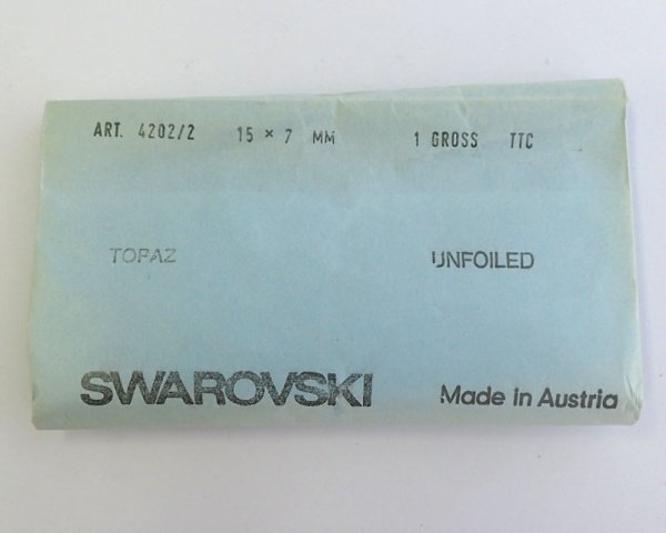 画像2: ヴィンテージ/スワロフスキー/4202/2/トパーズ/15×7mm(2個) (2)