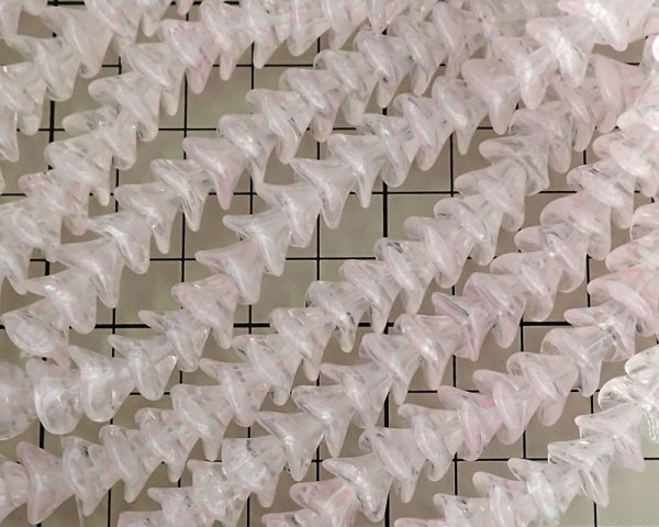 画像3: チェコガラスビーズ/スリーペタルフラワー/ピンクストライプ(4個) (3)