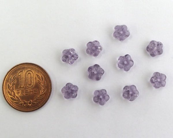 画像3: チェコガラスビーズ/フラットパフフラワー/タンザナイトクラックル(10個) (3)