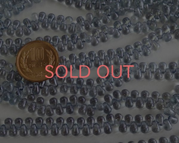 画像2: チェコガラスビーズ/ドロップ/ブルーラスター/4×6mm(45個) (2)