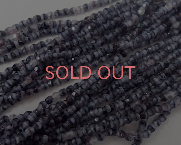 画像2: チェコガラスビーズ/ファイアポリッシュラウンド/アメシスト×ブラック×グレイミックス/3mm(20個) (2)
