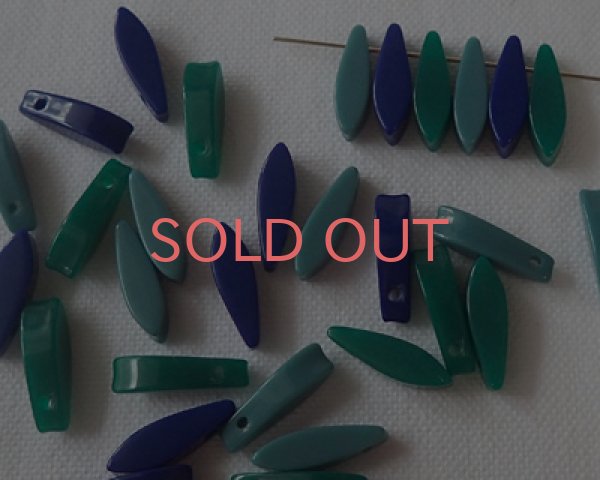 画像3: ヴィンテージ/プラスチック/ダガードロップ/ブルー（4個） (3)