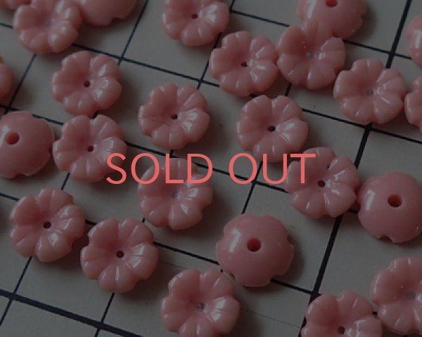 画像2: ヴィンテージ/プラスチック/フラワー090/ピンク(4個) (2)