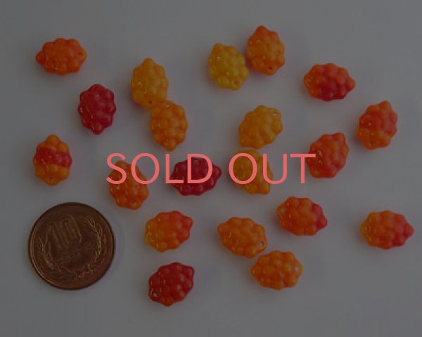 画像3: チェコガラスビーズ/葡萄/オペークオレンジミックス(6個) (3)