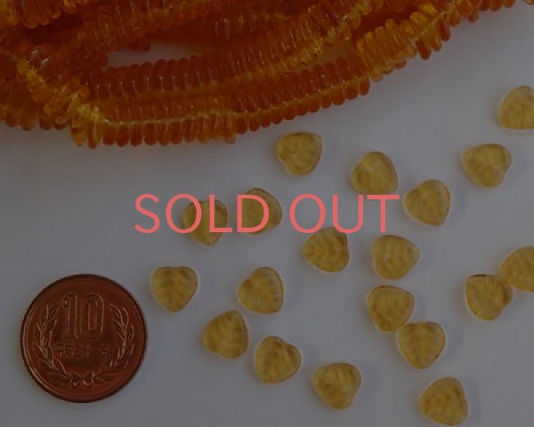 画像2: チェコガラスビーズ/ハートリーフ/トパーズ(10個) (2)