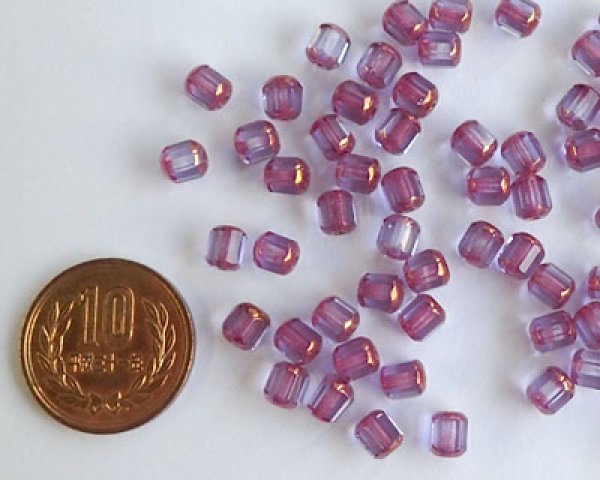 画像2: チェコガラスビーズ/オクタゴナル/アレキサンドライト×ブロンズ/6mm(10個) (2)