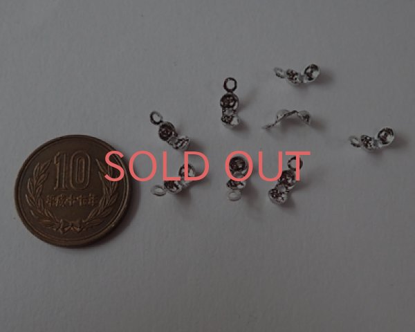 画像2: カン付4mmボールチップ/本ロジウムメッキ/10個 (2)