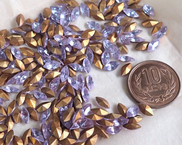 画像3: ヴィンテージ/チェコ/ガラスストーン/アレキサンドライト/8×4mm(2個) (3)