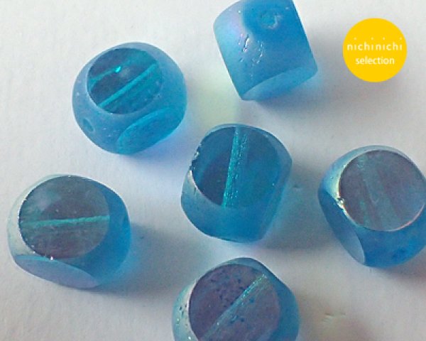 画像5: ns052/ヴィンテージ/ドイツ/ウィンドウラウンド/オーロラブルー(6個) (5)