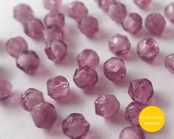 画像2: ns046/ヴィンテージ/ドイツ/ラフカットラウンド/パープル(20個) (2)